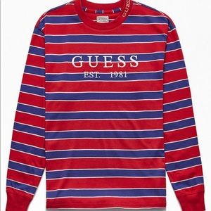 long sleeve GUESS logo striped tee shirt (limited)